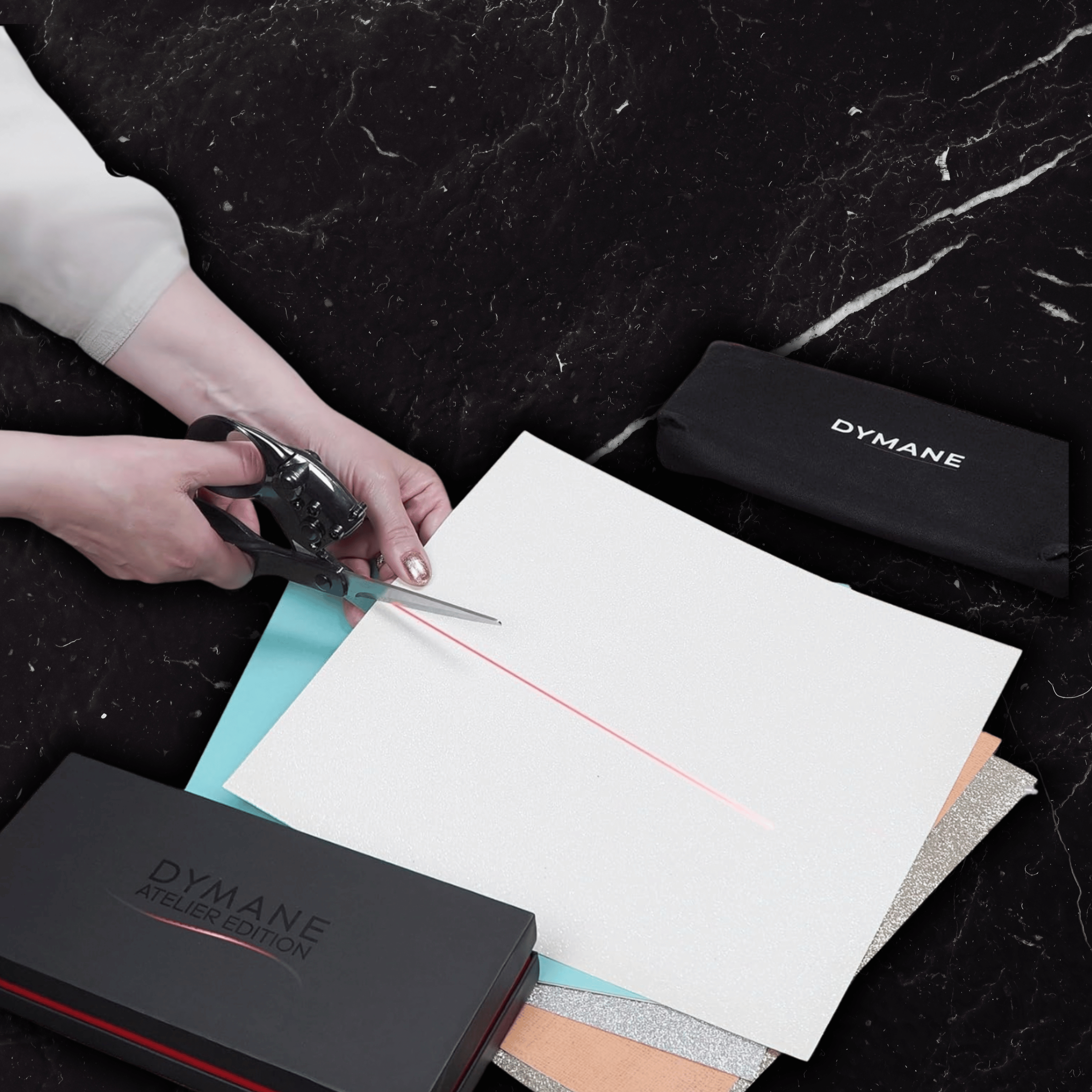 Using Dymane laser-guided scissors for a paper craft project